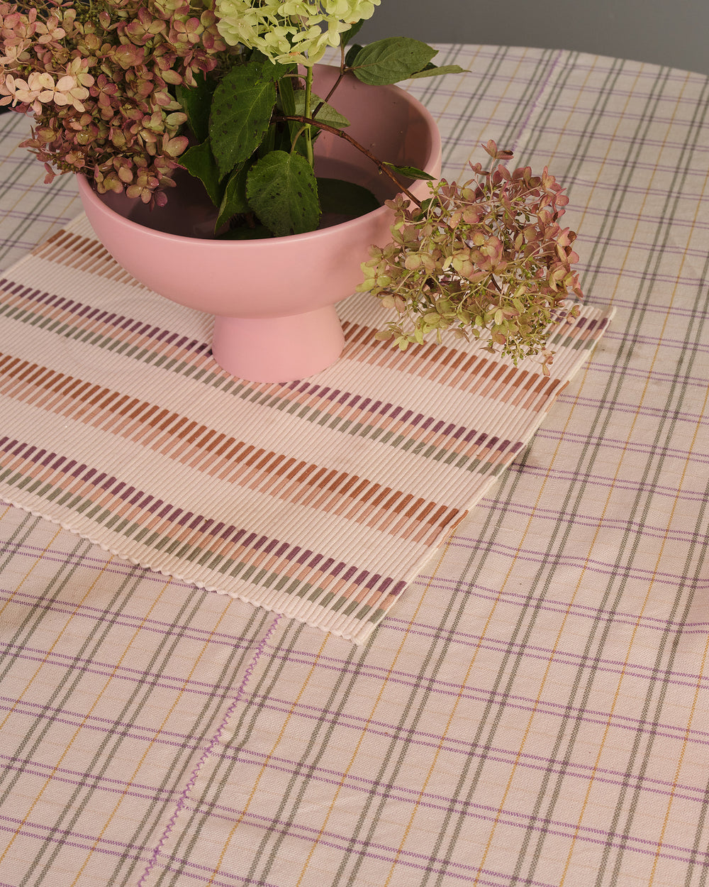 Hudson Grid Tablecloth - Melon