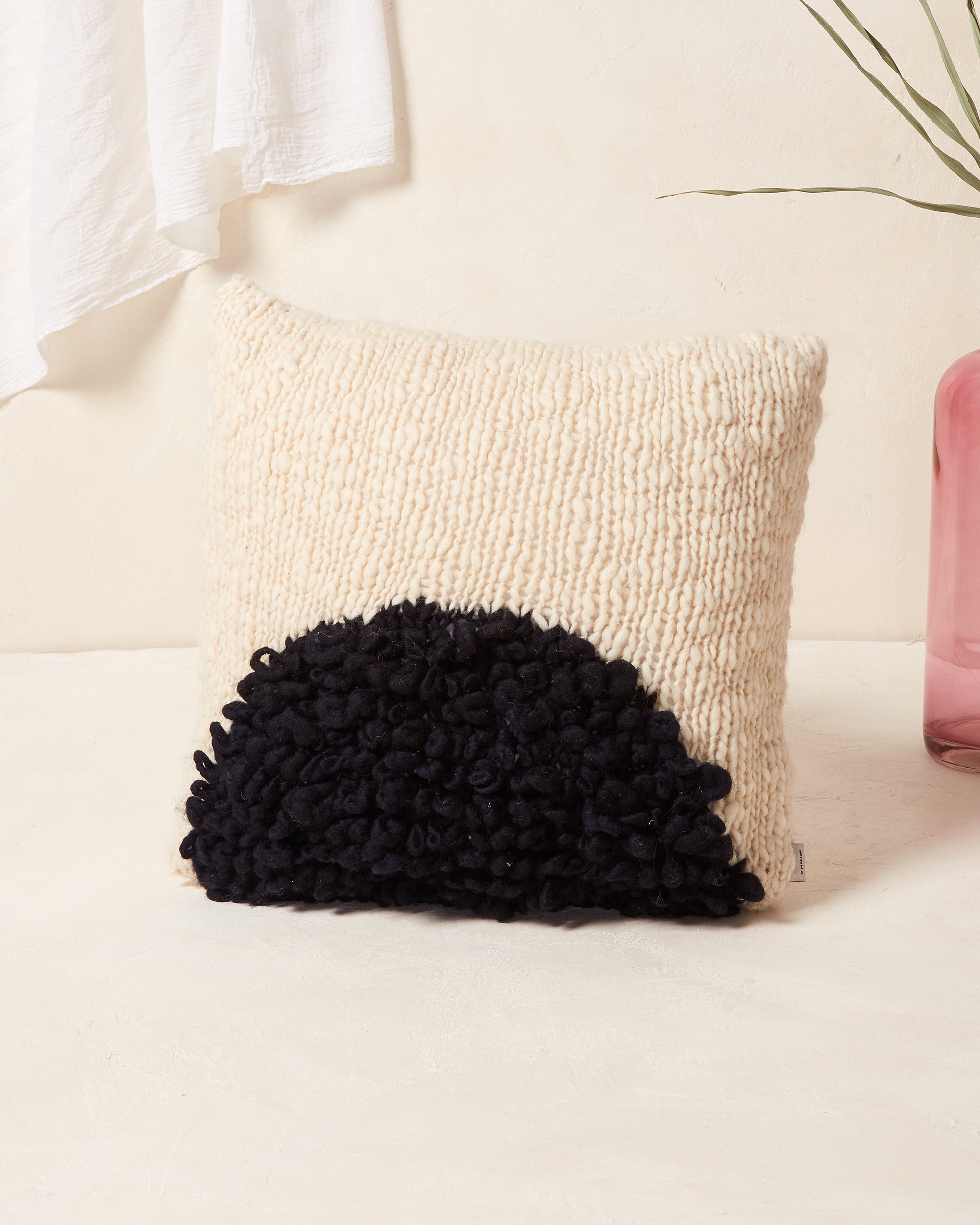 Moon Shag Pillow - Black