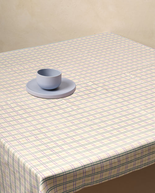 Hudson Grid Tablecloth - Melon