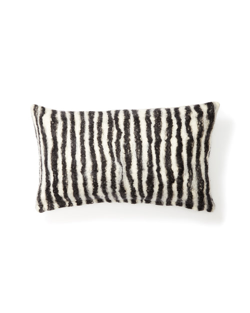 Painted Stripe Lumbar Pillow - Black