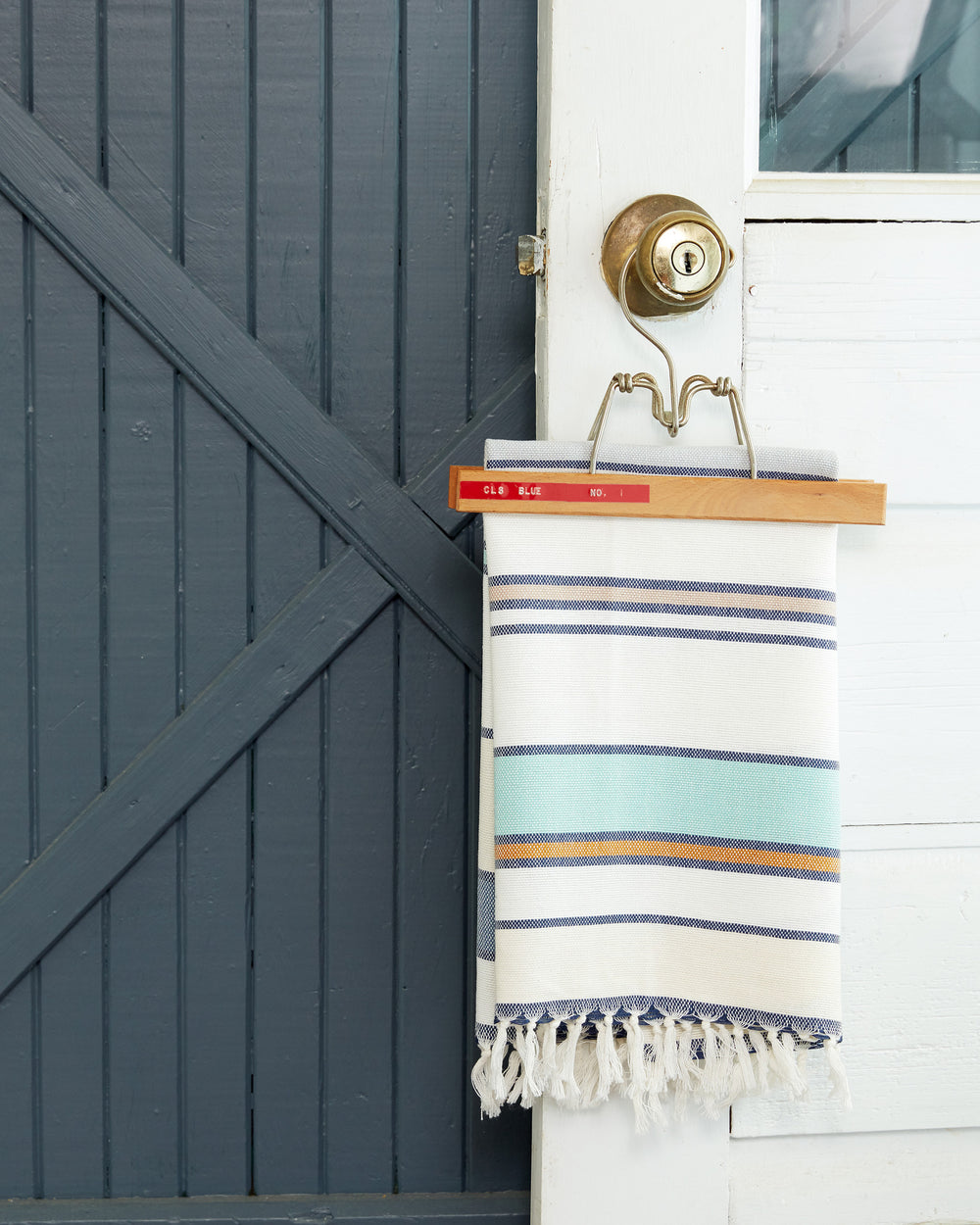 Shapes Tea Towel in Blue - Handwoven Kitchen Towels
