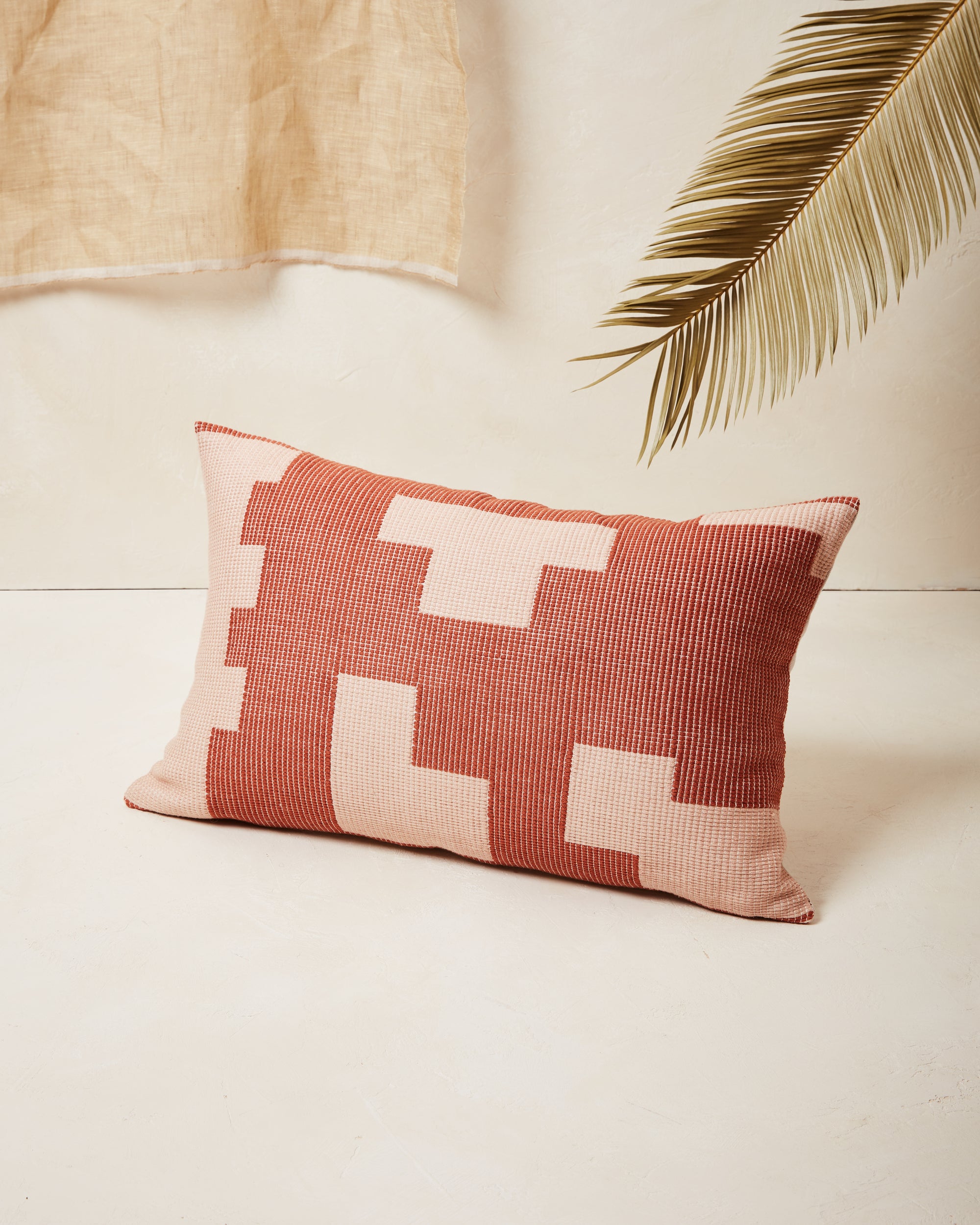 Puzzle Lumbar Pillow - Terracotta