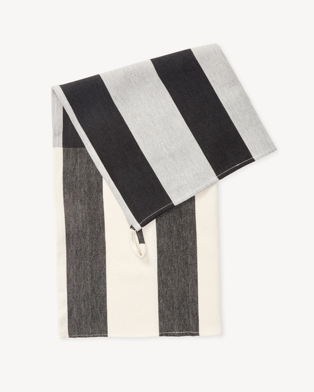 Black Striped Porticcio Belgian Linen Kitchen Tea Towel