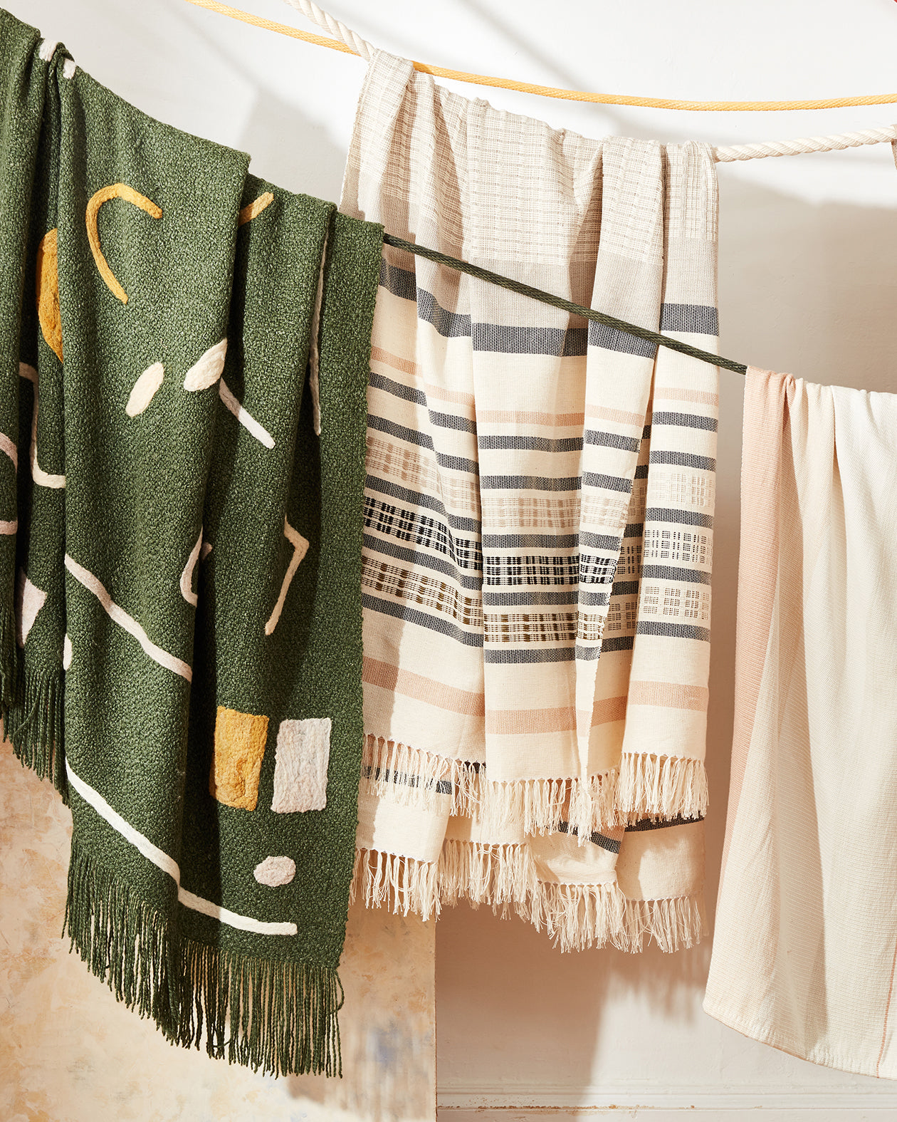 Abstract Throw In Oat Ethical Home Textiles MINNA